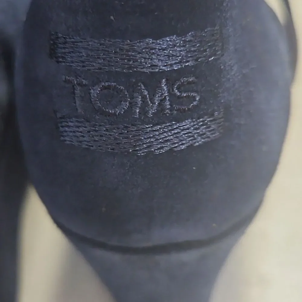 Toms Navy Suede Wedge Boots Size 7.5W